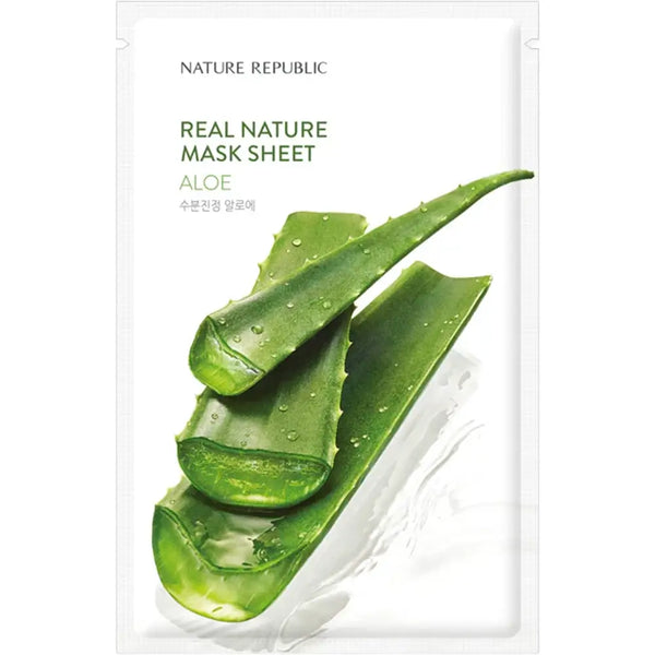 NATURE REPUBLIC Real Nature Mască de Față cu Aloe Vera | Hidratare Intensă | 23g