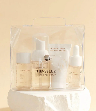Set de testare pentru ten cu roșeață - Salmon Caring + Centella - Heveblue Cosmetics
